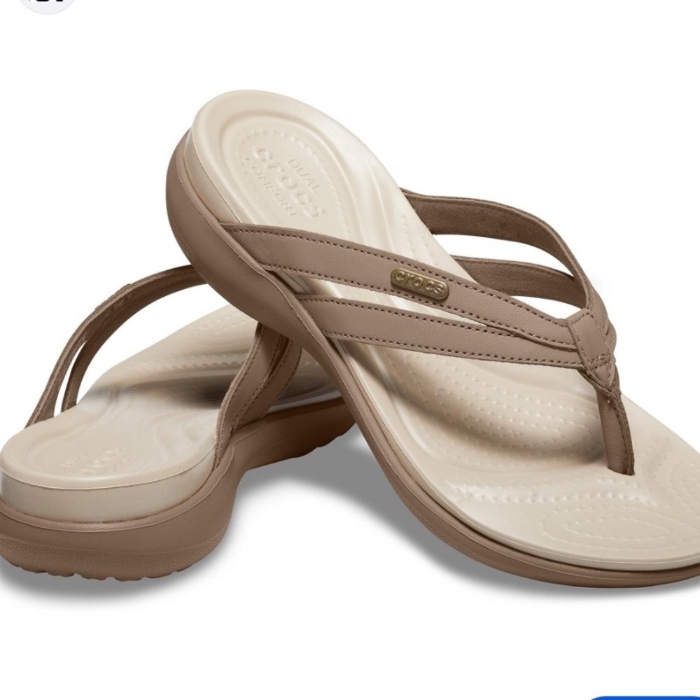 Crocs Capri Strappy Braun Flip Flop Sandals Women's Size 8